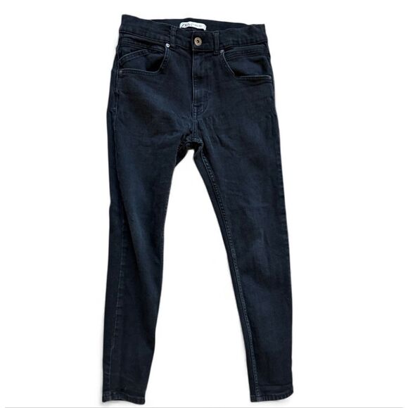 Womens Zara Black Rinse High Waisted Skinny Leg Jeans - Sz 31 - Picture 1 of 3